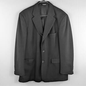Jake & Ed's Men's 44R Cashmere Blazer Black Sport Coat Jacket Tailored Classic